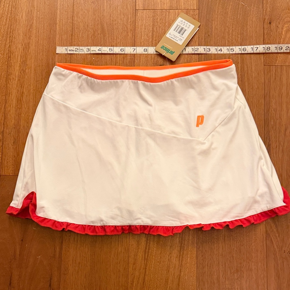 Prince White Athletic Skort – Built‑In Shorts, Colorblock Waist, Sporty & Flirty